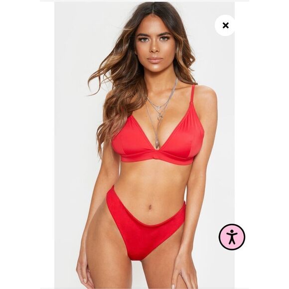 NWT Pretty Little Thing Red Bikini Size 4 - Picture 1 of 7